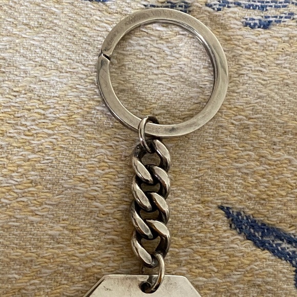 Vintage leonore doskow sterling - Gem Leonore Doskow Sterling Keyring Irregular Octagon